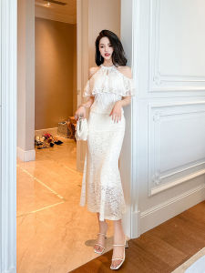 Thanh Lịch Cao Vòng Eo Trắng Ren Nửa Váy Nữ Mùa Hè Thon Gọn Đuôi Cá Váy Thời Trang Sành Điệu Đi Lại Phong Cách Pháp Chân Váy Midi