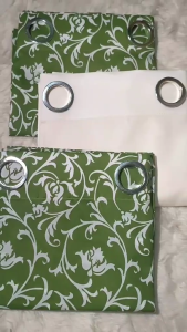 Quarter7 Curtains - Geena Fabric - Pinky vines Design Curtain - Green - SOLD PER PIECE/PER SET