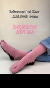 IVSHOP - Kaos Kaki Jempol Polos Panjang Selutut Jumbo XL Kanik Muat Betis Besar Kaus Kaki Jempol Selutut Muslimah Telapak Anti Kotor