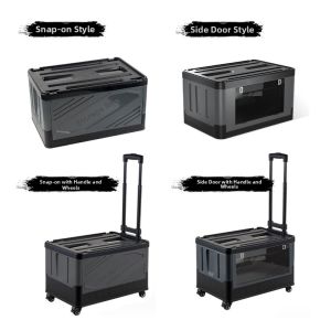 ISLAND ELEPHANT | Outdoor Storage Box with Wheels Pull Handle Foldable Transparent Side Door