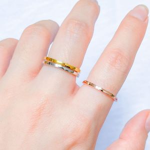 cincin kombinasi titanium 3 pcs perhiasan wanita anti luntur