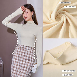 Autumn Winter Cashmere Silk round Neck Half High Neck Base Shirt All Size Fits Women Knitted Sweater Warm Amino Acid Mask Top