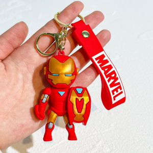 Marvel Superhero Keychain - Iron Man Spider-Man Thor Hulk & Captain America Keyring Collection for Avengers Fans (Gift)