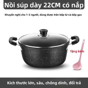 gumahus | Nồi Nấu Ăn Không Dính với Đá Mica và Tai Đôi cho Nấu Hấp và Bếp Từ