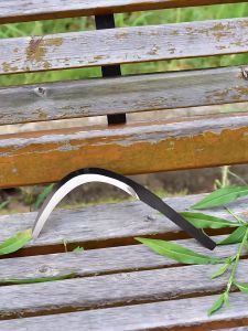 (ขายดี)เคียวตัดปาล์ม 2in1เคียวเหล็กแมงกานิส ใช้เหล็กเยอรมันแท้ ผลิตจากประเทศมาเลเซีย เหล็กแข็ง58องศา