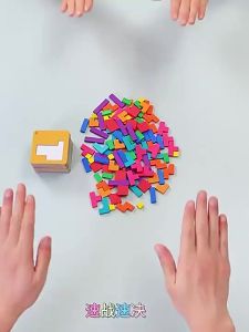 【Ship 24H】Tetris Jigsaw Puzzle，Educational Logical Tetris Puzzle，Wooden Blocks Puzzle，Montessori Shape Brain Teaser Toy ，Early Learning Education Challenge Toy Game family game tetris toys