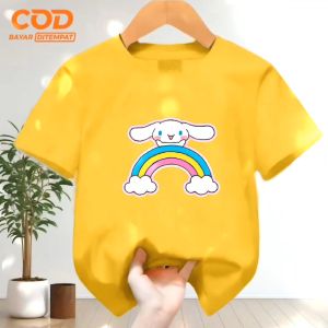Kaos Atasan Anak Usia 1-12 Tahun Bergambar Cinnamoroll Boba Lengan Pendek Bahan Babyterry