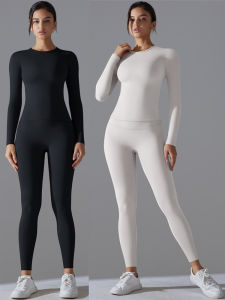 New Advanced Fitness Clothing Set Womens Long Sleeve Top Sports Training Pants Pilates Yoga Outfit Autumn Season Moisture Wicking Quick Dry Ultra Stretch Breathable Ladies Gym Workout Suit