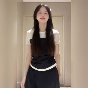 BINKAFENNY | Plus Size Womens T-Shirt Round Neck Short Sleeve Loose Fit Summer Top Belly Concealing Casual Comfortable Korean Style