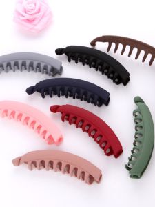Strong Hair Volume with Teeth Banana Clip Korean Same Style Frosted Color Ponytail Clip Vertical Clip Female Ponytail Clip Vertical Clip