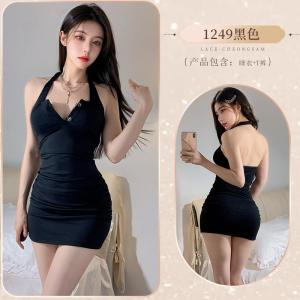 V-Neck Midi Dress Womens Temperance Style Deep V-Neck Flattering Waistline Citywalk Skirt Polyester Fabric Spring Season