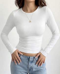 TINA - Round Neck Long Sleeve Top Basic Long Sleeve Top Free Size Tank Top