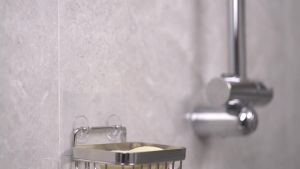 Shower Wall Soap Dish Holder: Wall Mounted Draining Soap Razor Saver for Bathroom Tile - Rectangle Bar Soapdish with Perforation - Replacement for Suction