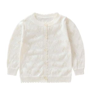 Baby Knit Cardigan Thin Girl Air Conditioning Shirt Summer Baby Girl Sweater Outwear Cotton Knitwear Kids Tops Outer Wear