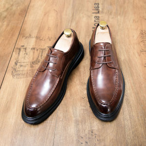 Casual Leather Shoes Business Formal Wedding Mens Shoes Pointed Toe Increased Height Inner Design Korean Version British Style