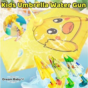 Kids Umbrella Water Gun Toy Dual Attack Defense Function Outdoor Beach Spray Toy