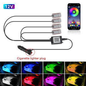 Neon LED Car Interior Ambient Foot Strip Light Accessories Back Light Remote App Music Control Auto Decorative Atmosphere Lamp