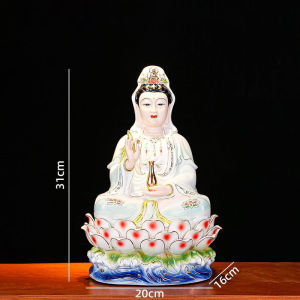 Home Decor Ceramic Buddha Statue Dehua Porcelain Guanyin Bodhisattva Sculpture Chinese Style Desktop Decoration Peaceful