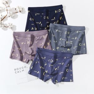 Loose Cotton Boxer Shorts for Men Breathable Summer Underwear Youth Sport Style mid Waist Flat Angle Pants Comfortable Fit