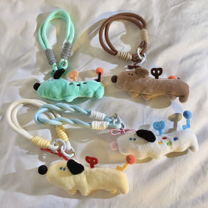 Trendy Cartoon Strip Puppy Lanyard Wrist Strap Phone Case Carrying Strap Portable Anti-Lost Keychain Car Accessories Mobile Phone Charm Nylon Rope Funny Doll Doll Pendant Hanging Ornament Lanyard Cute Female