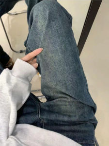 High Waist Wide Leg Blue Denim Jeans Womens Loose Straight Slimming Pants for Pear Shaped Body Fall New plus Size