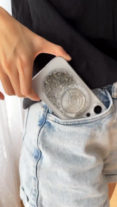GALADO Sparkle Silver MagSafe Phone Grip Compatible All Phones