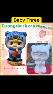 Tượng thạch cao trắng bé ba uống sữa Baby Three M86 (Không kèm màu) Bé Tô Màu Tô Tượng trò chơi trẻ em
