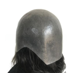 0.8-1mm PU Men WIG 100% Human Hair Single Knots Skin Wig for Man Black Color Straight 6in Hair