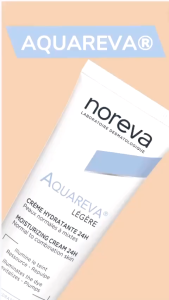 Kem cấp nước giúp da mềm mại Noreva AQUAREVA LIGHT MOISTURIZING CREAM 24H 40ml