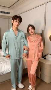Bộ đồ ngủ pijama nam màu xanh ngọc cao cấp pijama lụa nam - Since Then