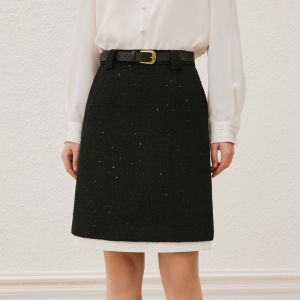 Yigue | High Waist A-Line Slender Skirt Wool