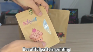 50pcs Brown Kraft Stand Up Pouch Bread Cookies Packaging Plastic Stand Up Pouch with Lock Ziplock