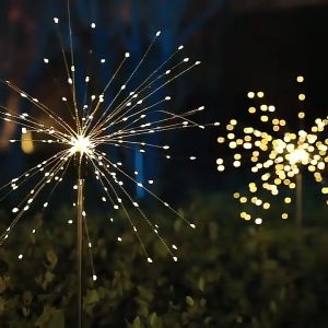 【1pcs】Solar Garden Lights Solar Firework Lights Solar Powered String Light with Twinkling and Steady-ON for Garden Patio Yard Flowerbed Parties