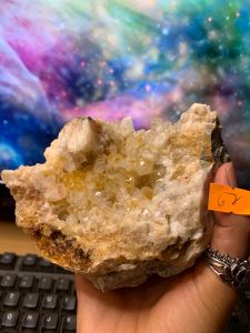 Ổ Đá Thạch Anh vàng pha lê tự nhiên trong suốt vàng Citrine thanh tẩy thiền định tarot cực mạnh Clear Quartz Natural 67