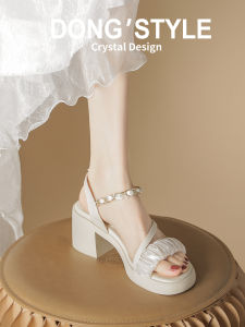 French Style High Heels Thick Heel Summer New All Match Fairy Skirt High Sense Thick Bottom Sandals Women Outdoor Wear