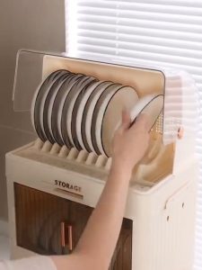 🔥รุ่นอัพเกรด🔥ตู้ใส่จาน 2-4 ชั้น ความจุขนาดใหญ่ ตู้เก็บจานชาม เครื่องครัว ชั้นวางของในครัว