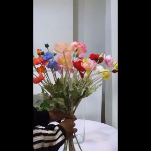 High Quality Artificial Silk Poppy Flower/Bunga Poppy Palsu Real Touch untuk Dekorasi Wisuda Hantaran Fotoprops
