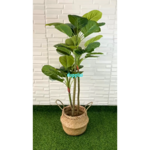 Pohon Plastik Tanaman Artificial Apel T100 Cover Pot Purun Belly Dekorasi Cafe Hiasan Ruang Tamu