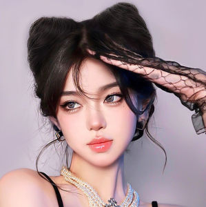 2PCS Synthetic Cat Ear Ball Chignon Claw Clip Hair Bun Hair Pieces Wrap Women Hair Extension