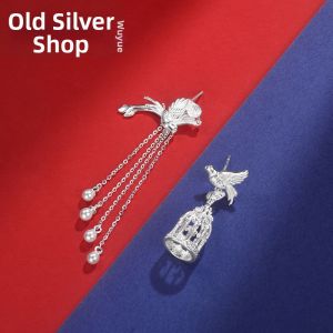WU YUE JEWELRY | Sterling Silver New Chinese Style Asymmetrical Earrings