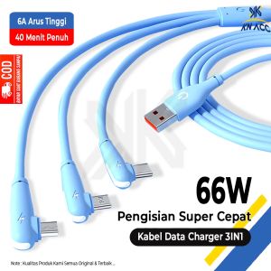 [KN ACC] KABEL DATA CHARGER CASAN 3IN1 MICRO USB / TYPE C FAST CHARGING KD40