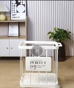 ตะกร้าเก็บของพกพาพร้อมล้อหมุนได้ และฝาลื่น วัสดุ PP ใช้ในครัวเรือนและห้องน้ำ