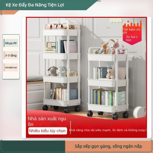 Kệ Xe Đẩy Đa Năng Nhiều Tầng Có Bánh Xe - Kệ Sách Kệ Nhà Bếp Phòng Tắm Chất Liệu PP Bền Đẹp