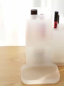 Muji Style Frosted PP Stackable Table Organizer with Lid Cosmetic Stationery Household Kitchen Storage Box Cosmetic Storage Cosmetic Box Cosmetic Rack Skincare Storage Skincare Mask Box Skincare Stationery Jewellery Box Desktop Storage Desktop Organizer