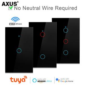 1/2/3/4 Gang Touch Switch Smart Wifi Light Switch No Neutral Wire Required Smart Home 100-240V Works with Alexa Hey Google