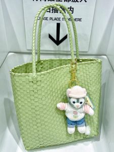 Large Capacity Handwoven Shoulder Bag Eco-friendly Fashionable Versatile Commuting Work Handbag Vegetable Basket Womens Style