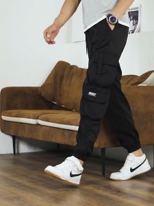 MPJ  Mens overalls loose handsome multi-pocket army green leggings trendy retro paratrooper pants