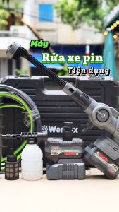 Máy rửa xe dùng pin Workfix WF-PW3825PRO 3 Mức Chỉnh Tốc Đô Chân Pin Phổ Thông - Không Chổi Than