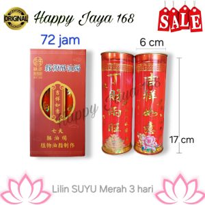 Lilin SUYU Stearin 3 hari Merah Doa Puja Sembahyang Import