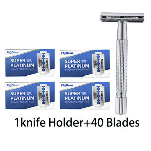 Manual Shaver for Men Barbershop Razor Stainless Steel Shank Is Easy To Use Safety Razor 1Pcs Shaving Razor with 10pcs Blades